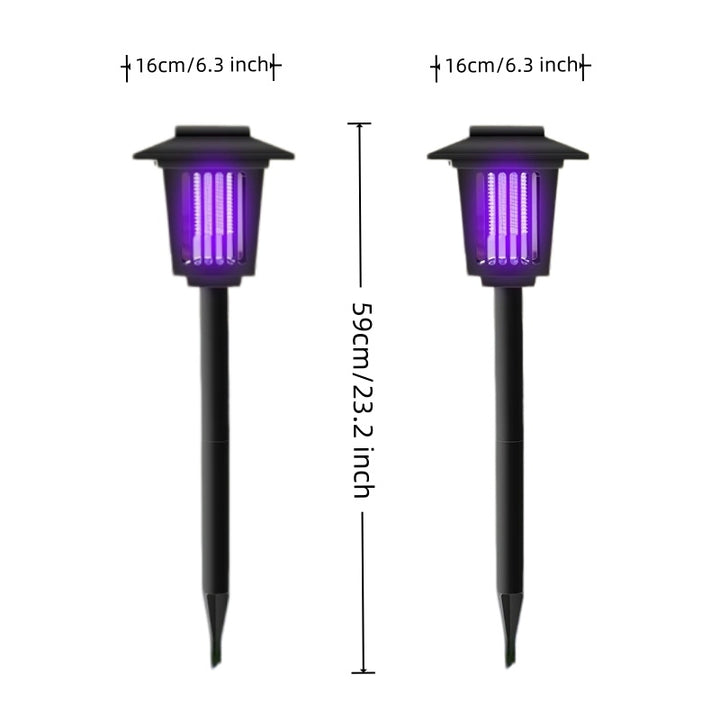 [2-Pack] 2-in-1 Solar Bug Zapper &amp; Decorative Outdoor LED Garden Light