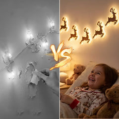 Christmas LED Wall Silhouette Lights — 7-Piece Wooden Set