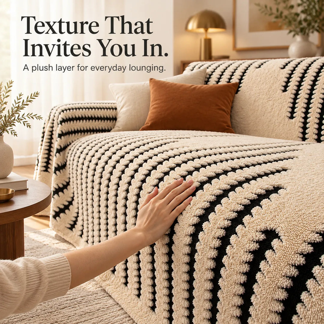Plush Sofa Cover Protector – Soft, Anti-Slip, Machine-Washable