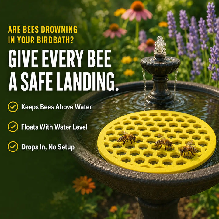 (4-Pack)Floating Bee Station: Safe Watering Pad for Birdbaths