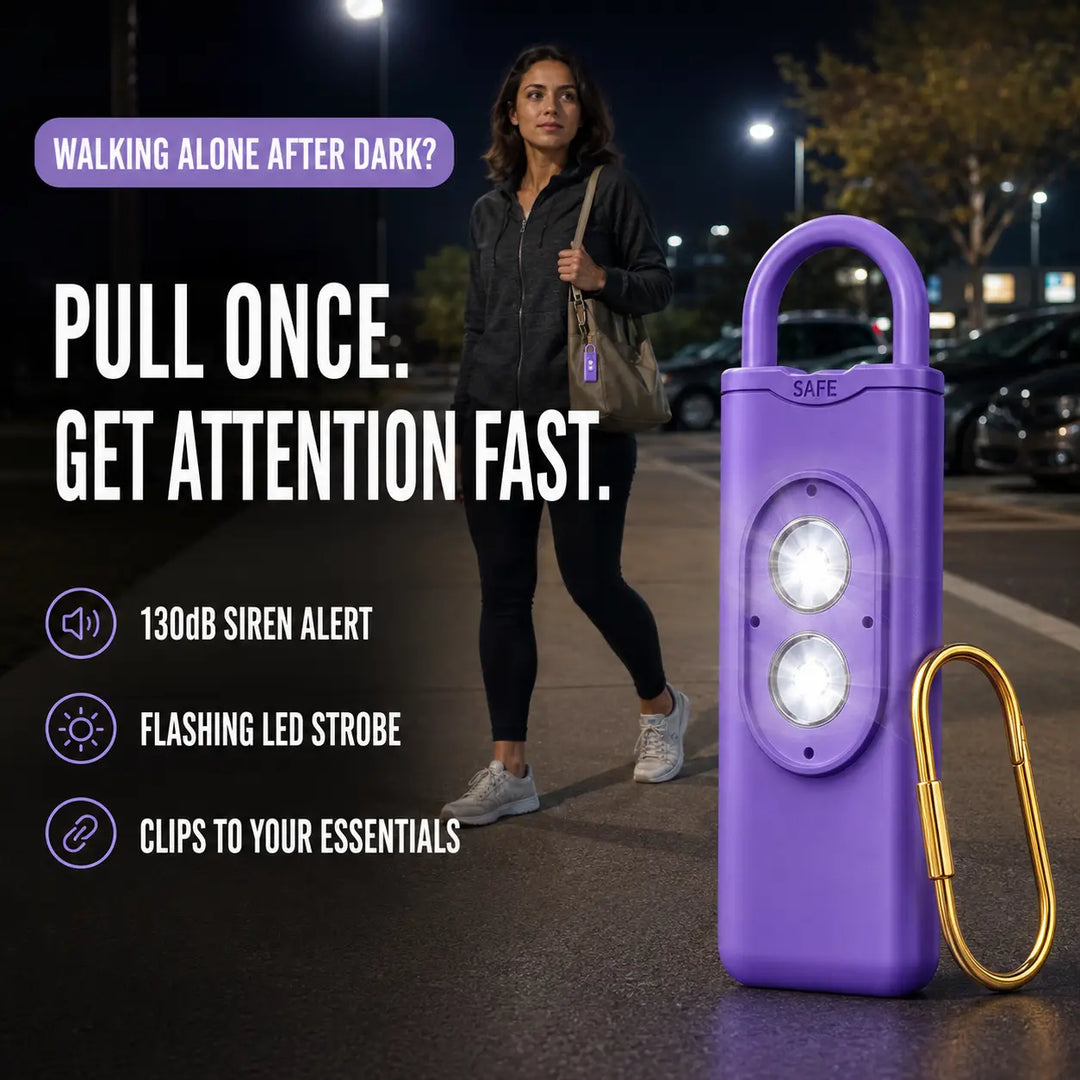 Personal Safety Alarm Keychain - 130dB Siren with LED Strobe