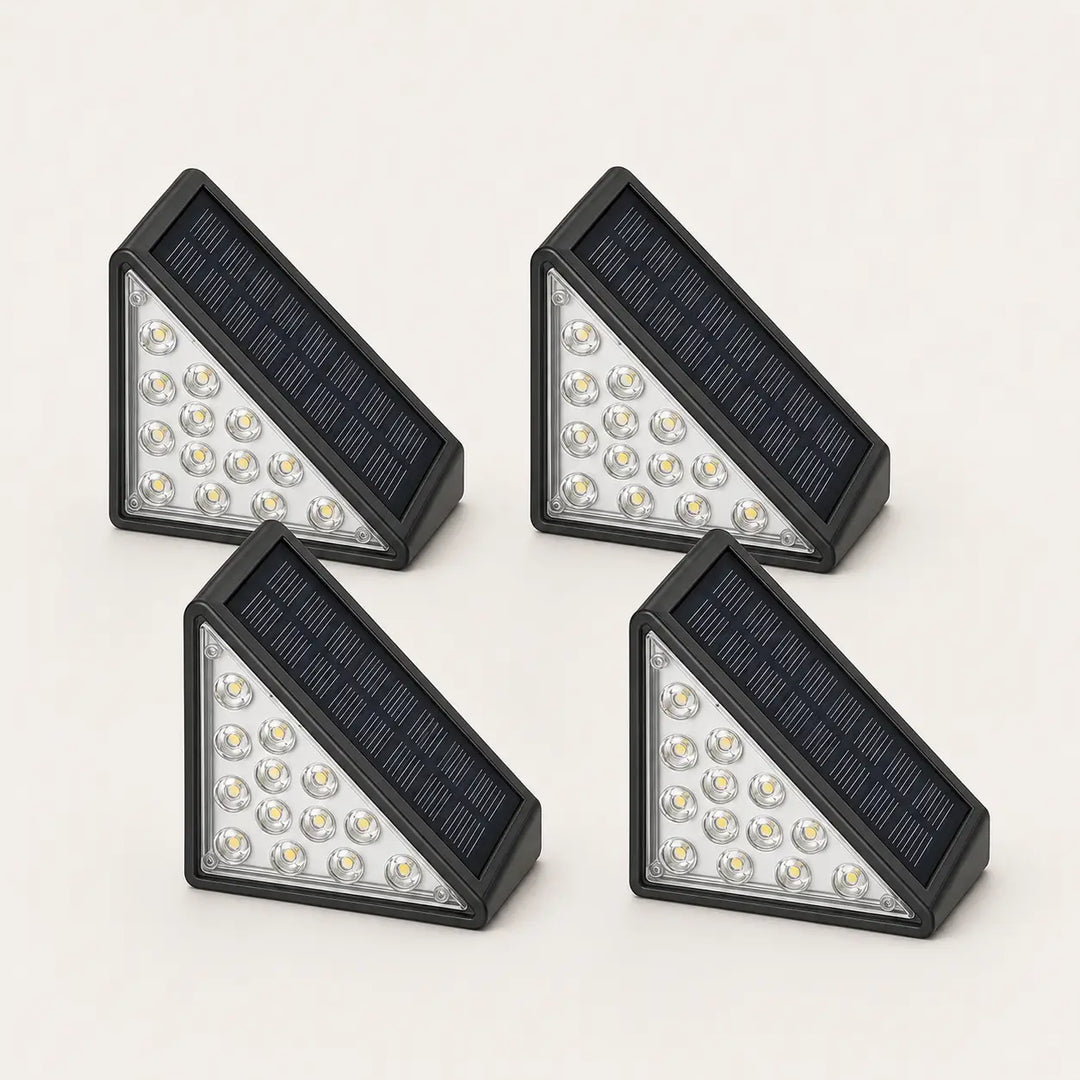 Solar Step Lights Outdoor - 4 Pack Warm White, IP67 Waterproof
