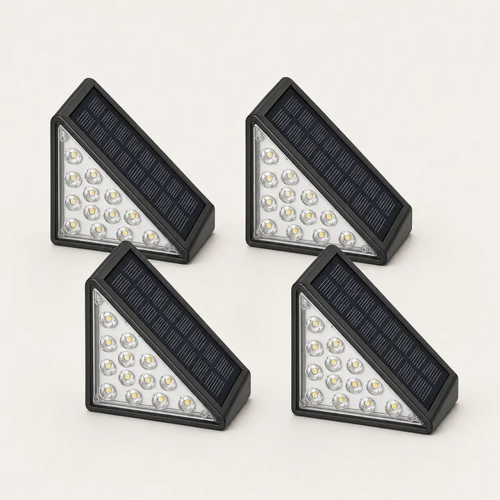 Solar Step Lights Outdoor - 4 Pack Warm White, IP67 Waterproof
