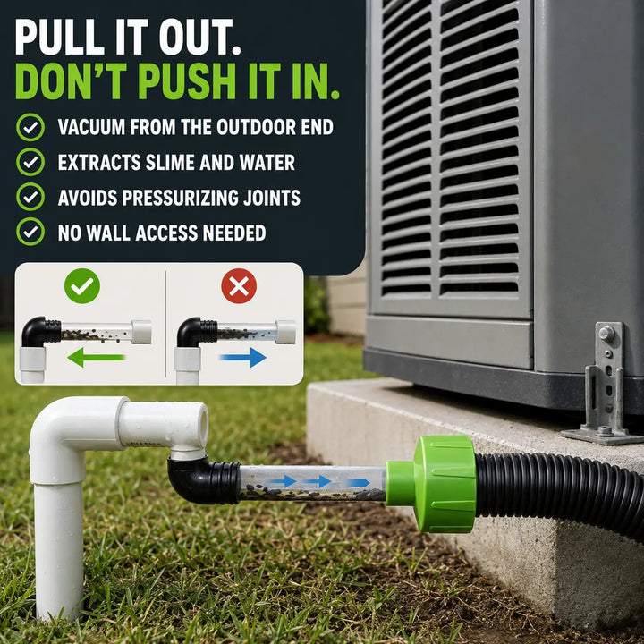 AC Condensate Drain Line Cleaner - Vacuum Unclogger for 3/4in PVC