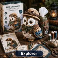 Wise Owl Quilted Tissue Box Cover DIY Sewing Kit, Pre-Cut