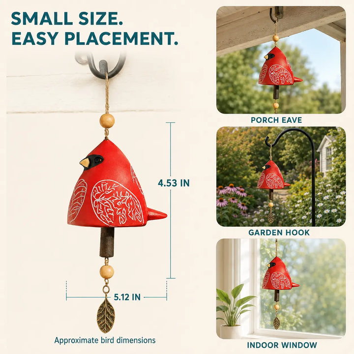 100% Hand-Painted Bird Wind Chime for Porch, Garden and Window