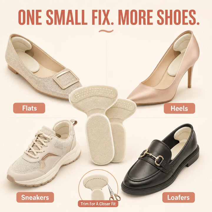Anti-Slip Heel Liners: Cushion Grip Pads for Loose Shoes