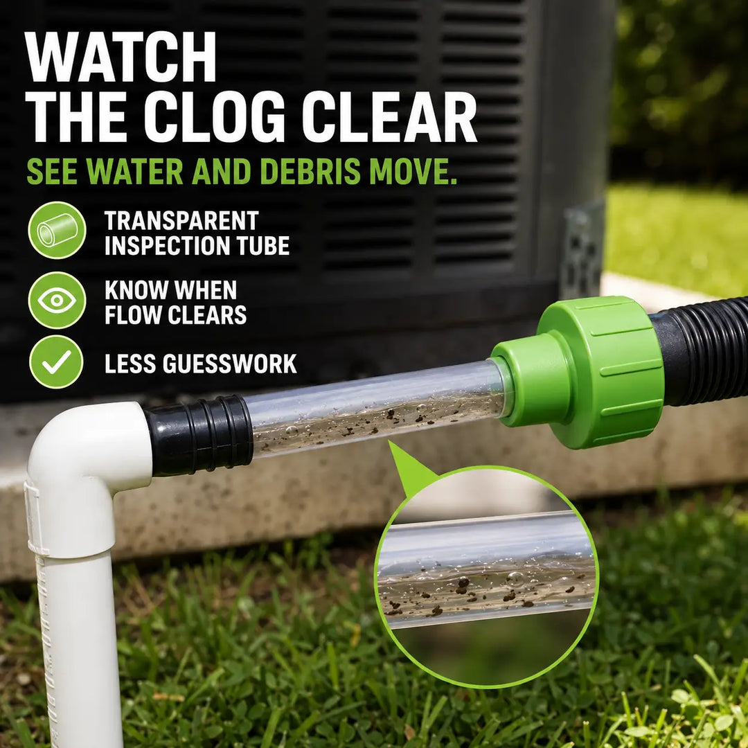 AC Condensate Drain Line Cleaner - Vacuum Unclogger for 3/4in PVC
