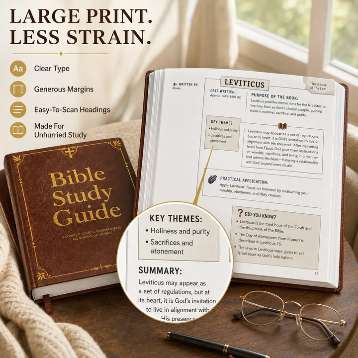 Bible Study Guide &amp; Reflection Journal - All 66 Books, Large Print