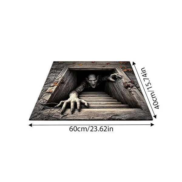 3D Illusion Halloween Doormat, Spooky Optical Entryway Mat