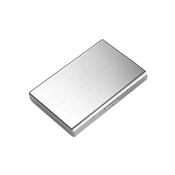 Stainless Steel RFID Card Holder — 10-Slot Slim Front Pocket Wallet