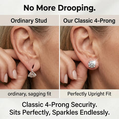 1-6.00 CTW Classic Round Lab-Created Diamond Stud Earrings - Secure 4-Prong &amp; Hypoallergenic-Last Day Sale🔥90% OFF