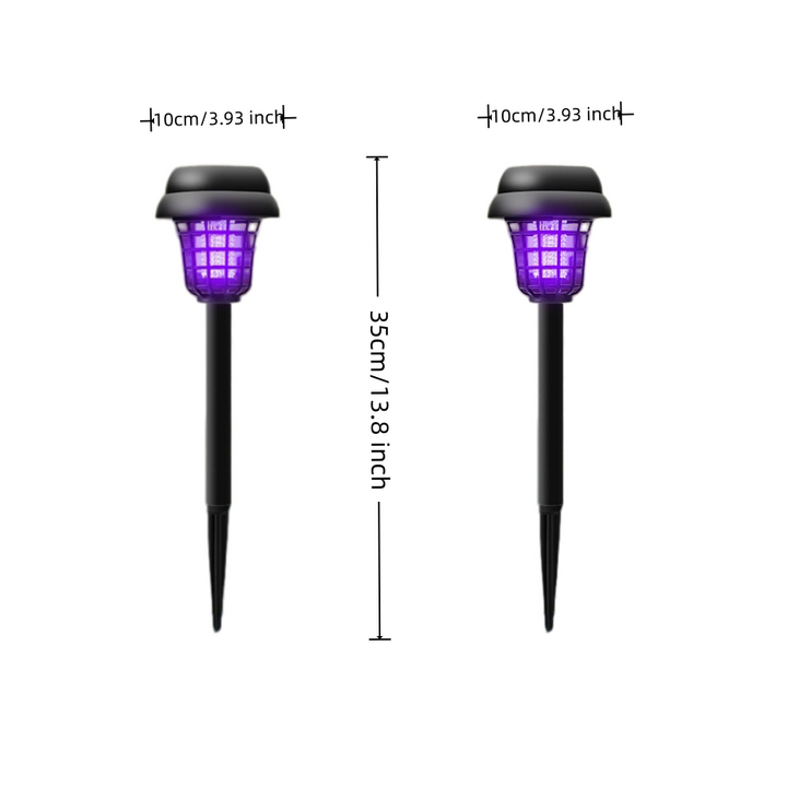 [2-Pack] 2-in-1 Solar Bug Zapper &amp; Decorative Outdoor LED Garden Light