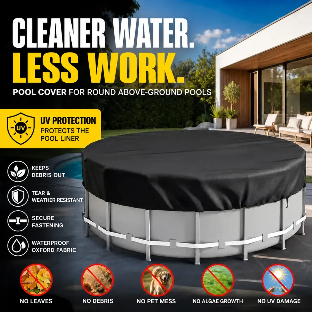 Waterproof Round Above-Ground Pool Cover | UV Resistant