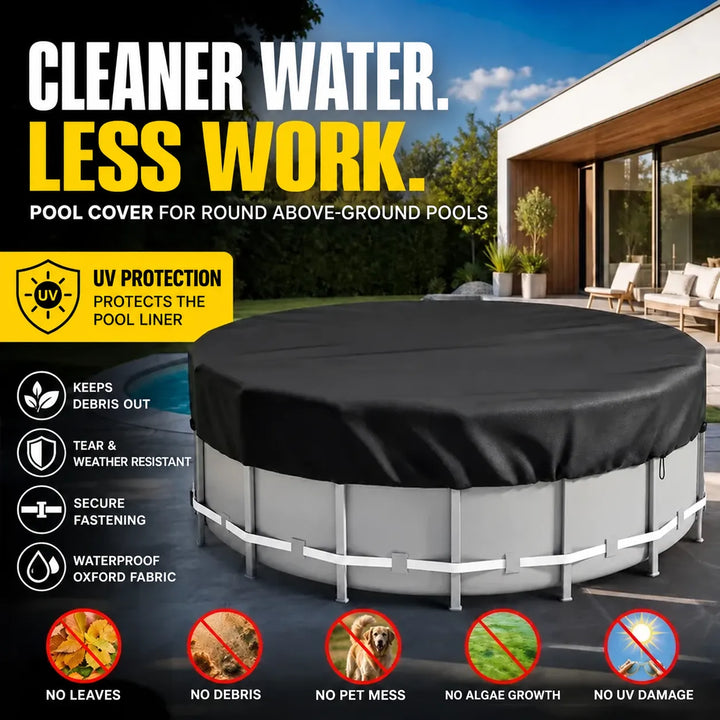 Waterproof Round Above-Ground Pool Cover | UV Resistant