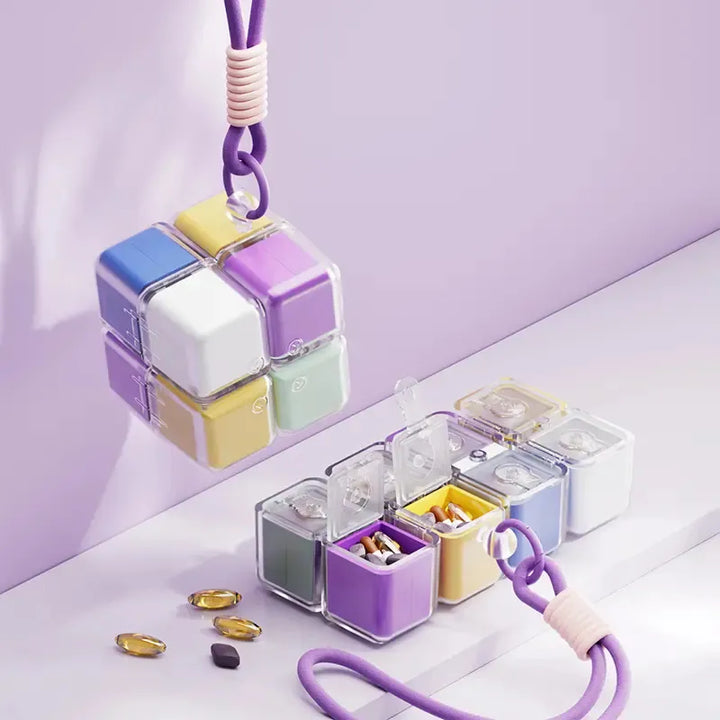 Magnetic Pill Cube Portable | Clever Travel Storage