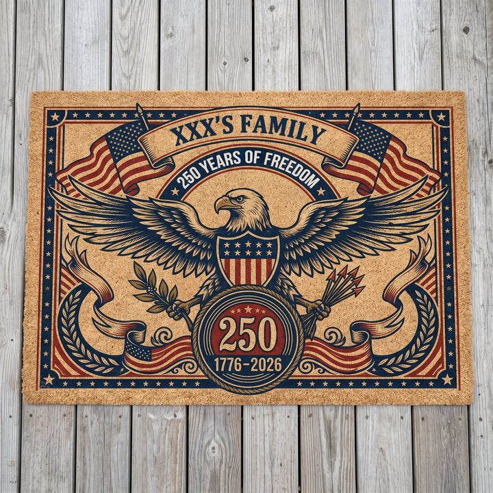 United States 250th Anniversary Personalized Family Doormat