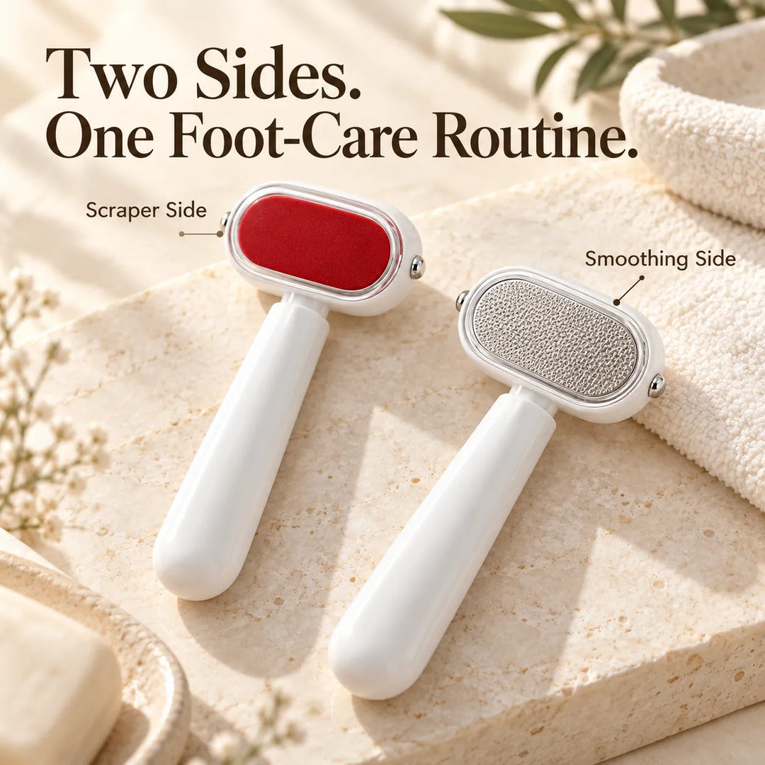 2-in-1 Foot Callus Remover – Dual-Sided Heel Scraper &amp; Smoothing File