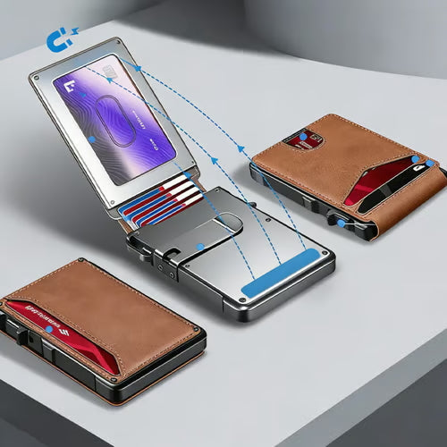 RFID-Blocking Bifold Wallet with Pop-Up Card Access