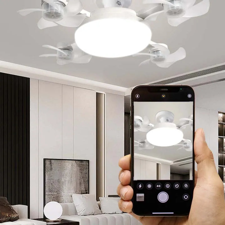 Screw-In Socket Ceiling Fan with Remote &amp; Dimmable LED Light