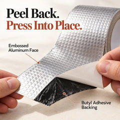 Heavy-Duty Waterproof Aluminum Foil Tape - Butyl Seal, 4 Sizes