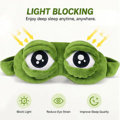 2-Piece Funny Frog Sleep Eye Mask – 100% Total Blackout Plush Blindfold, Value Set