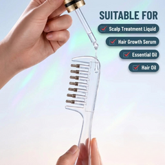 Scalp Applicator Comb with Roller Balls for Even Oil Application