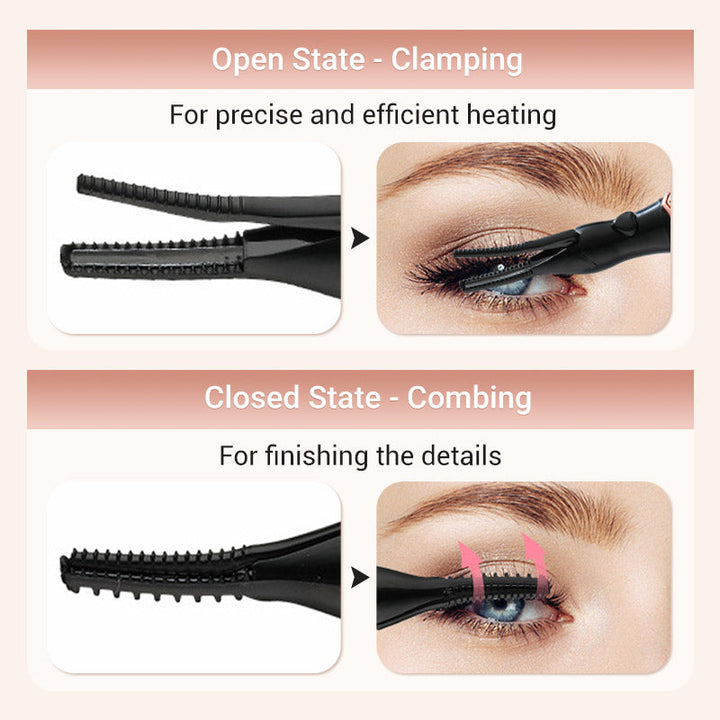 Rechargeable Heated Eyelash Curler, 3 Temp Ionic Lash Comb