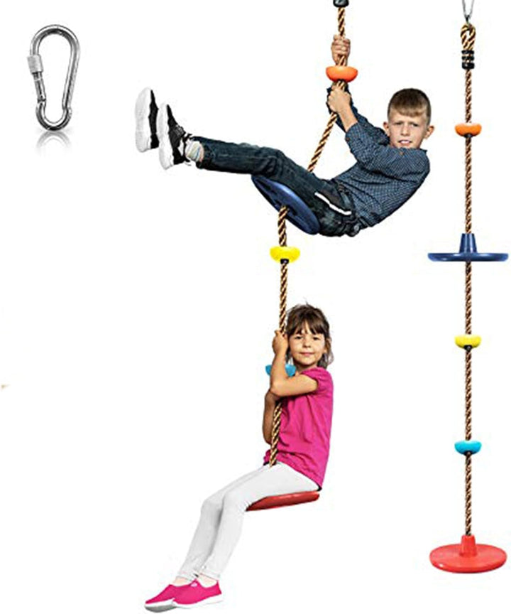 Adventurous Tree Swing Set - with Climbing Rope and Platforms for Children - Yellow