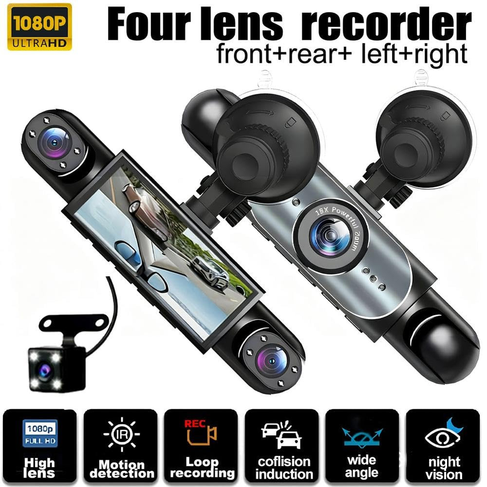 360° Quad - Vision Dashcam: Total Protection, No More Blind Spots - Velloraco