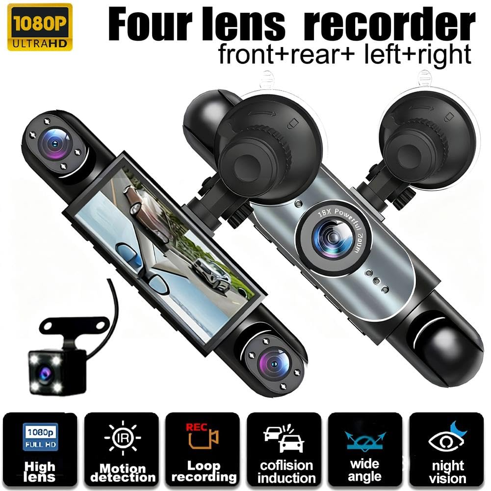 360° Quad - Vision Dashcam: Total Protection, No More Blind Spots - Velloraco