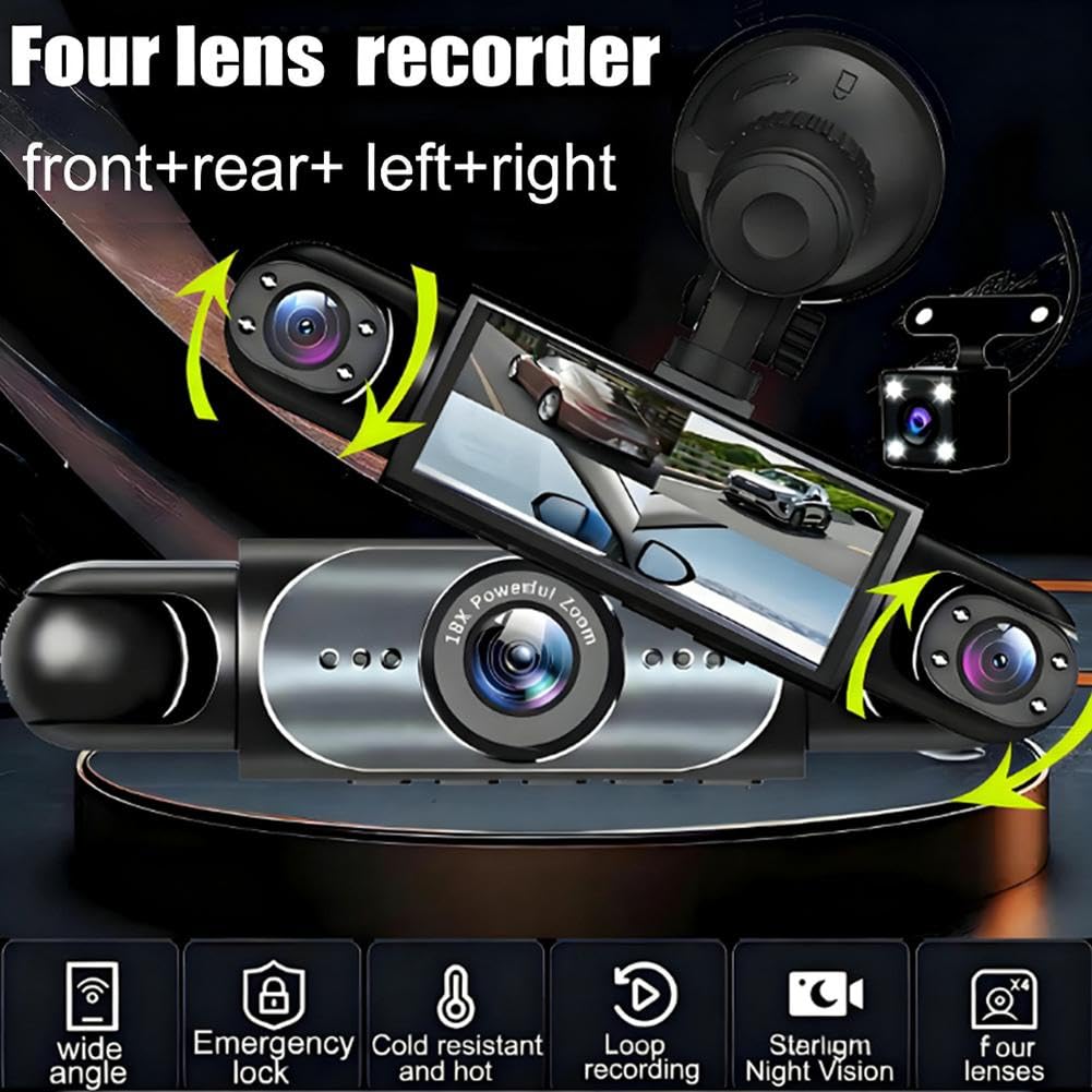 360° Quad - Vision Dashcam: Total Protection, No More Blind Spots - Velloraco