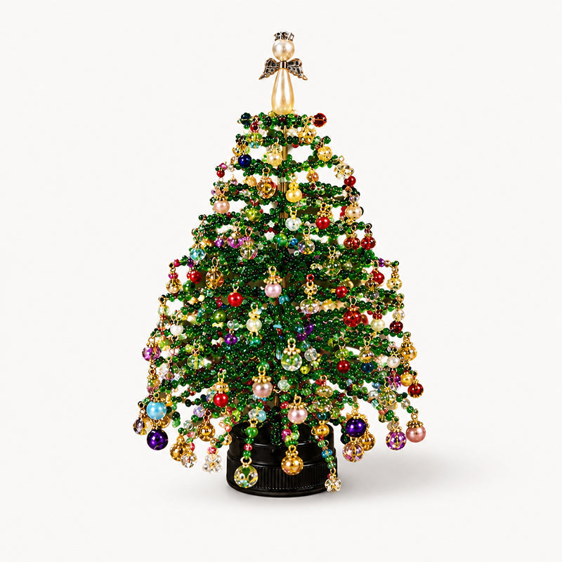 🎄✨DIY Beaded Christmas Tree Kit with Lights -🎅 Mini Tabletop Holiday Decoration