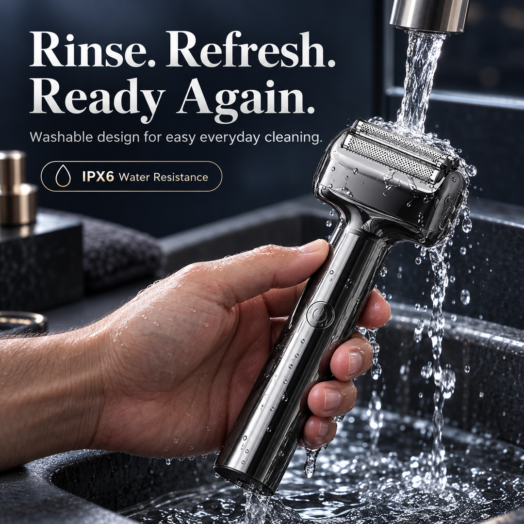 Rechargeable Foil Electric Shaver with IPX6 Waterproof &amp; Magnetic Head