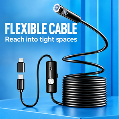 Plug-and-Play Endoscope Camera with Light – HD Inspection for Pipes &amp; Walls