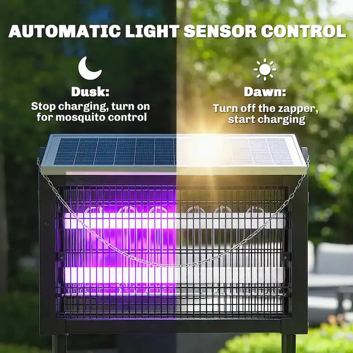 3-in-1 Solar Bug Zapper - 3000V Weatherproof Mosquito Killer