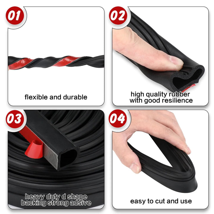Car Door Rubber Seal Strip | Stop Noise, Water Leaks &amp; Drafts