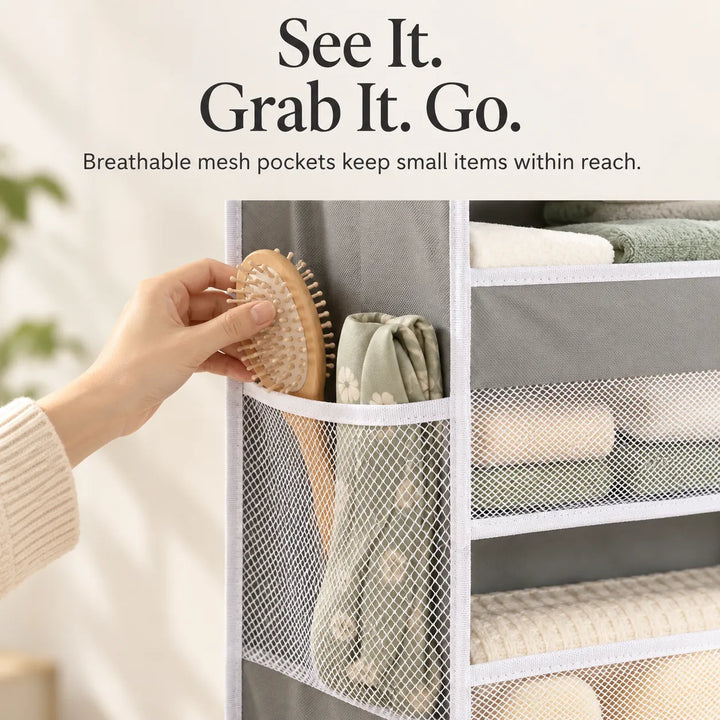 5-Tier Hanging Organizer with Mesh Pockets – Large Capacity Storage