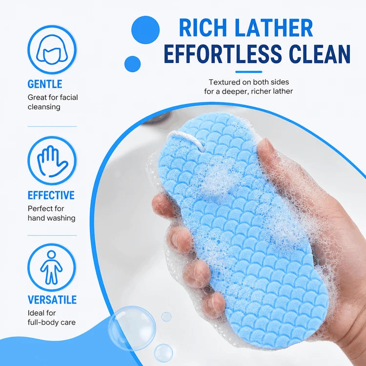 2-Pack Soft PVA Exfoliating Bath Sponge for Smooth Skin