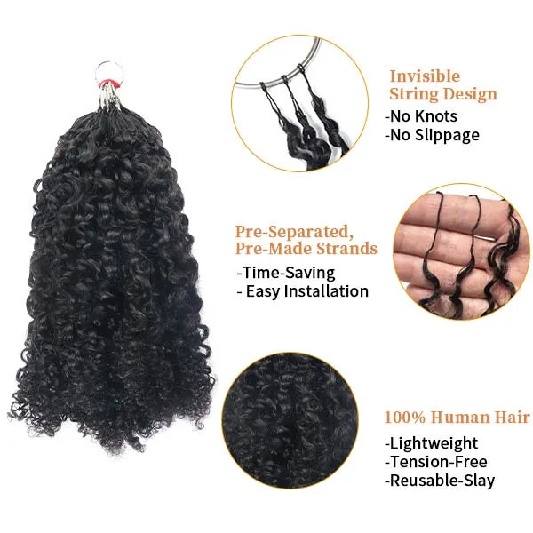 Crochet Curly Hair – 100% Human Hair Pre-Looped, Kinky Coily