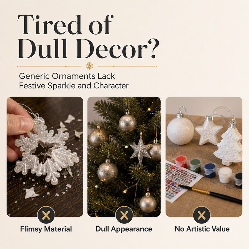 Christmas Snowflake Pearl Art Kit – 6 DIY Hanging Ornaments