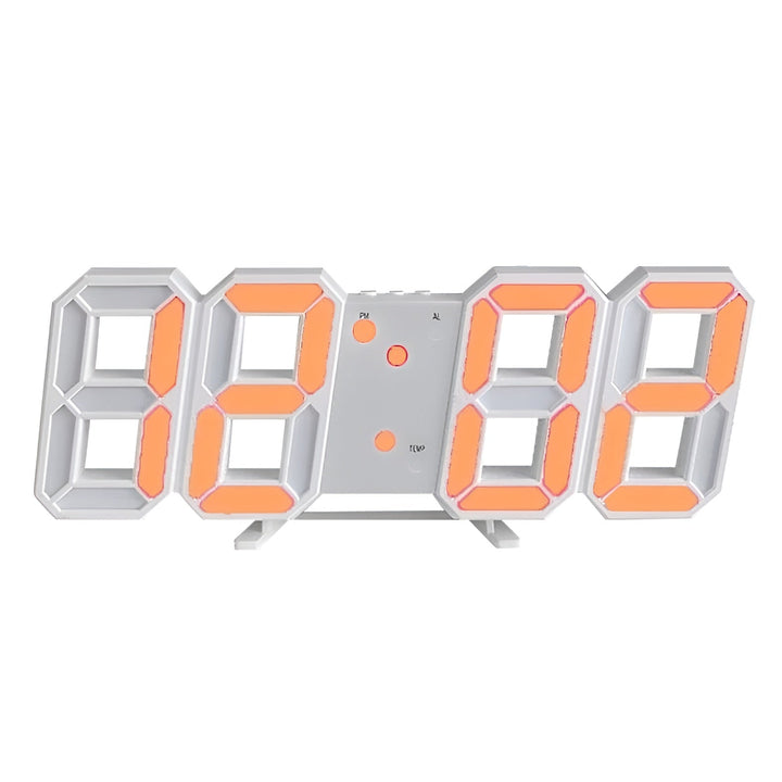 PixelTime Clock – Modern 3D LED Digital Wall Clock with Temperature, Date &amp; Alarm