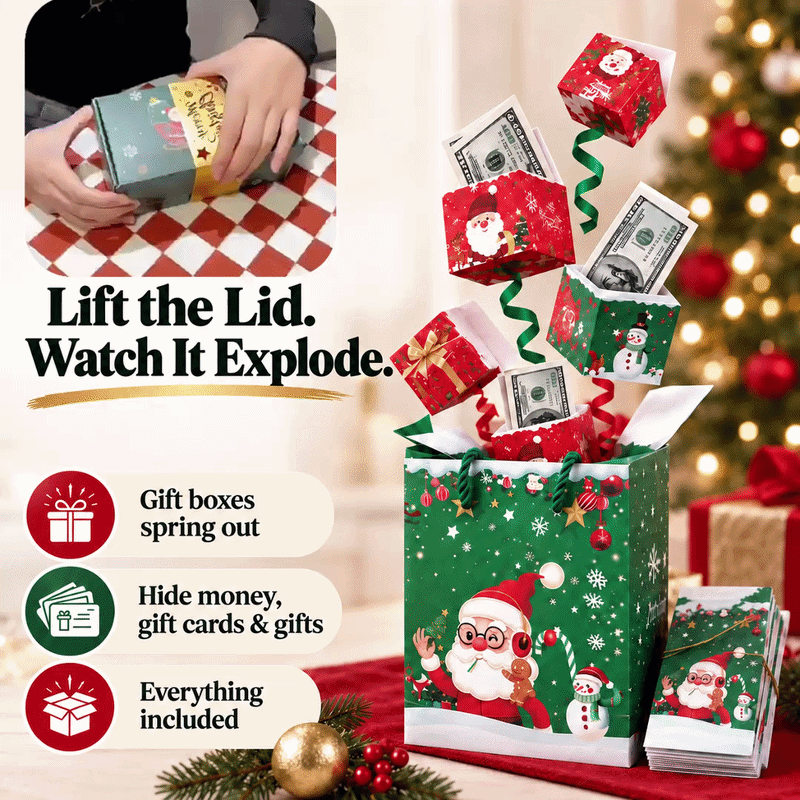 Christmas Surprise Pop-Up Gift Box – DIY Explosion Money Box