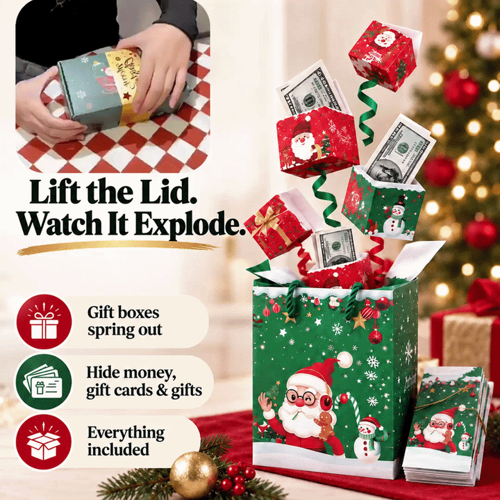 Christmas Surprise Pop-Up Gift Box – DIY Explosion Money Box