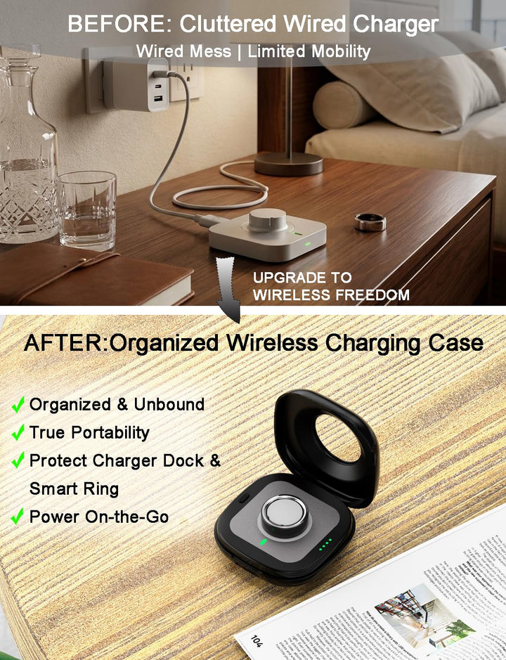 Portable Charging Case for Oura Ring 3/4/5 – 2000mAh, 10+ Charges