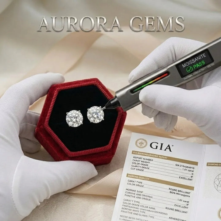 1-6.00 CTW Classic Round Lab-Created Diamond Stud Earrings - Secure 4-Prong &amp; Hypoallergenic-Last Day Sale🔥90% OFF
