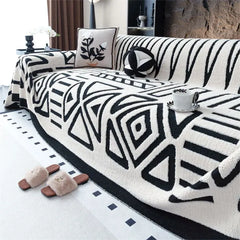 Plush Sofa Cover Protector – Soft, Anti-Slip, Machine-Washable