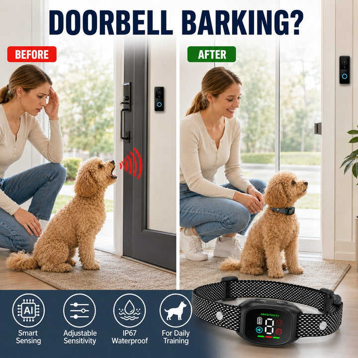 No-Shock Anti-Bark Collar – Humane Vibration &amp; Beep Training, IP67