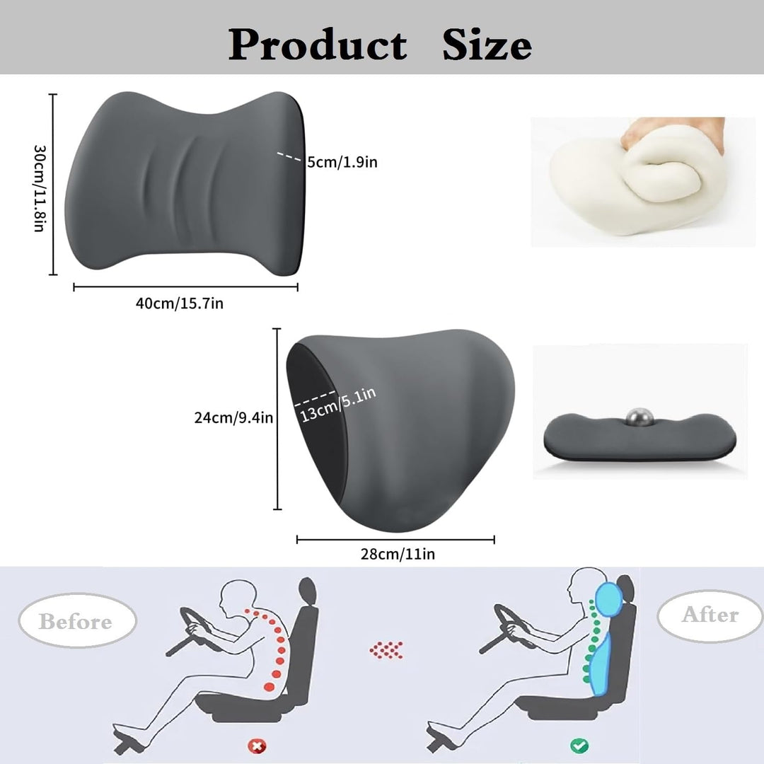 Car Headrest &amp; Lumbar Support Cushion-Erase Your Driving Pain - Velloraco