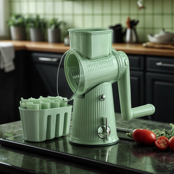 5-in-1 Rotary Cheese Grater - Easy Hand Crank Vegetable Slicer
